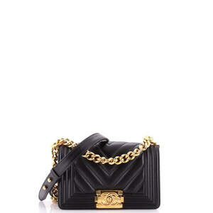 Chanel Small Boy Flap Bag Chevron Calfskin